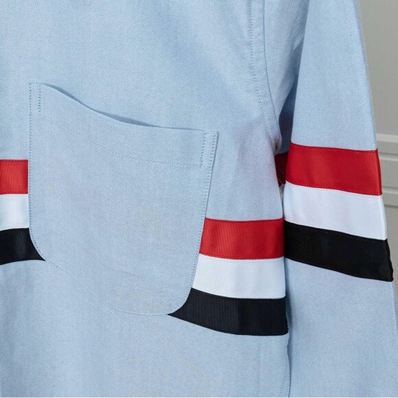 Thom Browne Blue Oxford Long Sleeved Shirt - Picture 8 of 10